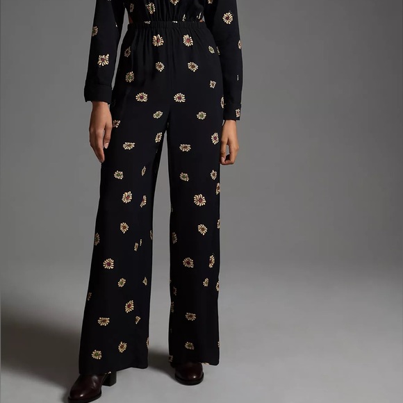 Anthropologie Farm Rio Long-Sleeve Floral Cutout Jumpsuit - Picture 12 of 15